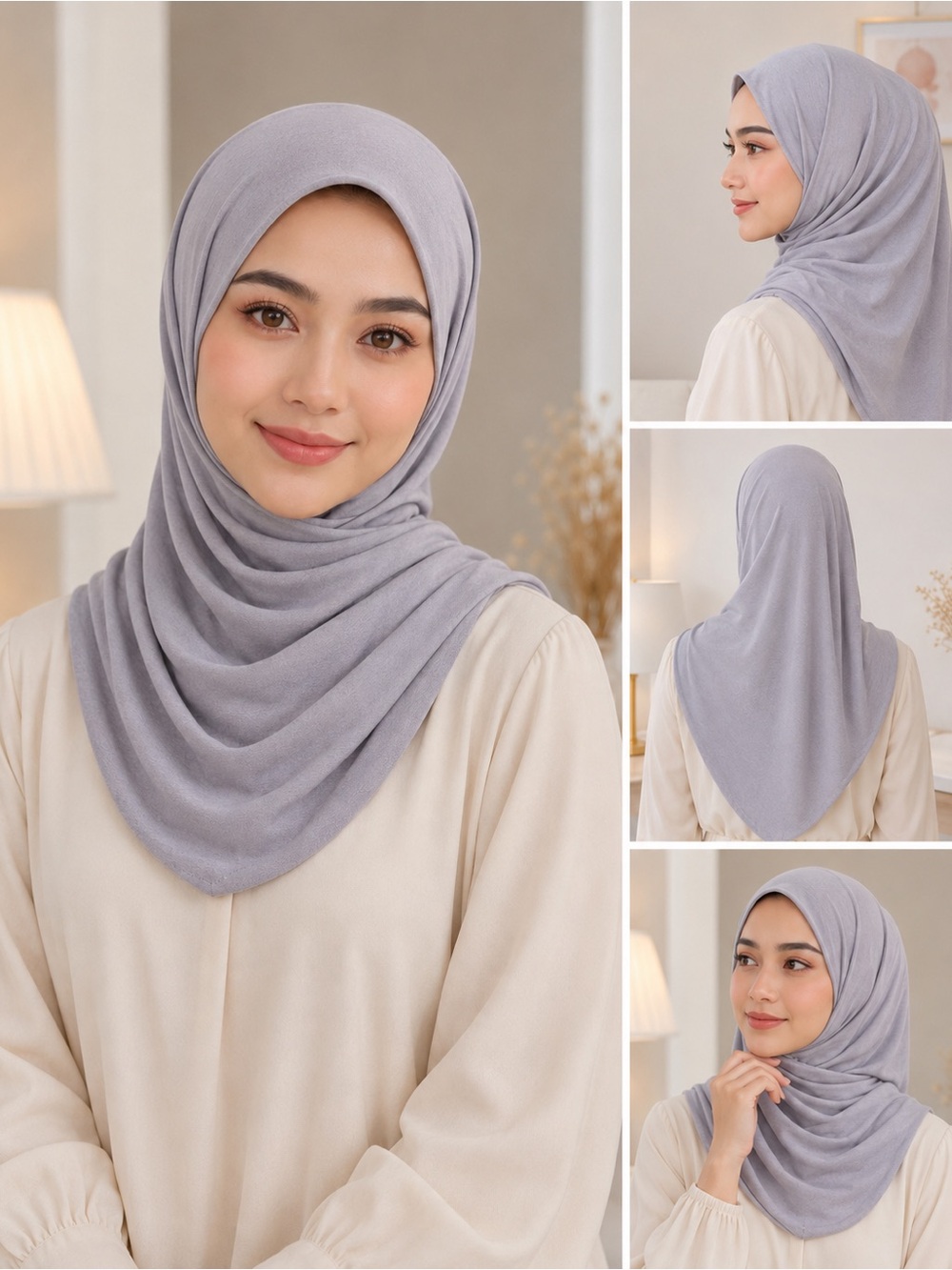 Light Gray Jersey Scarf Hijab